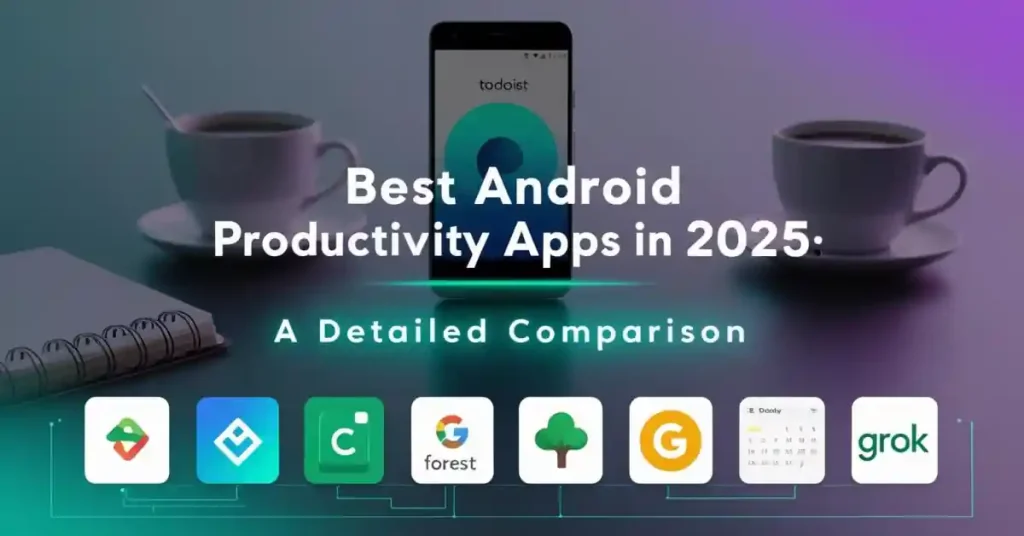 Best Android productivity apps displayed on a smartphone